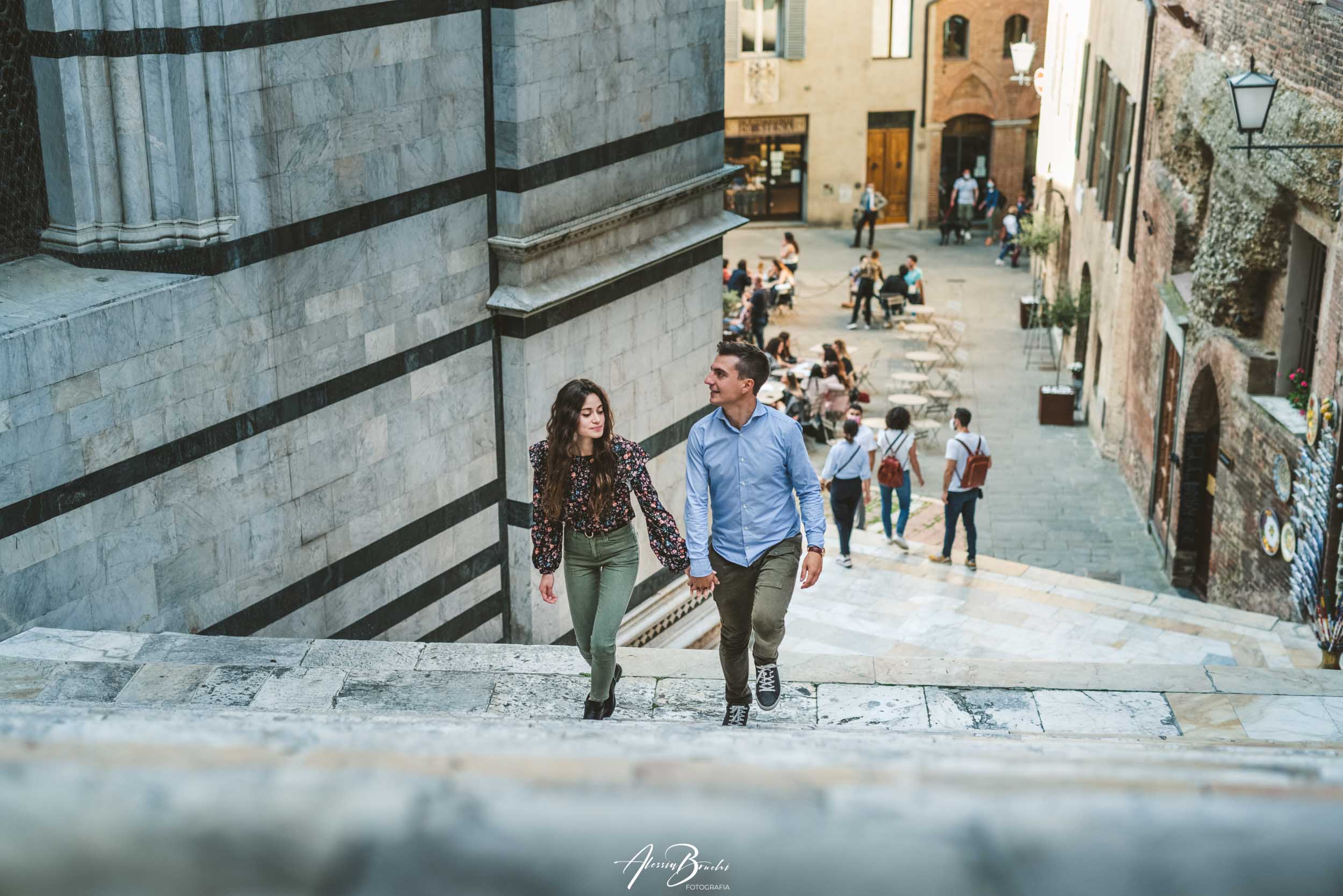 Engagement photos in Siena, Tuscany.