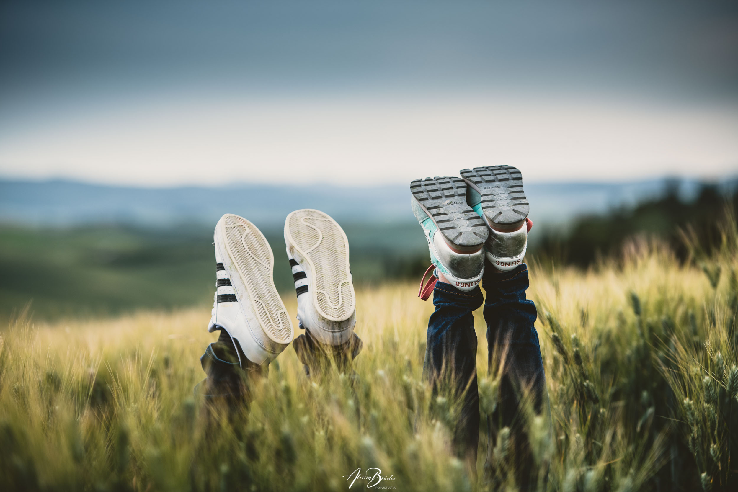 Engagement photos in Crete Senesi, Tuscany.